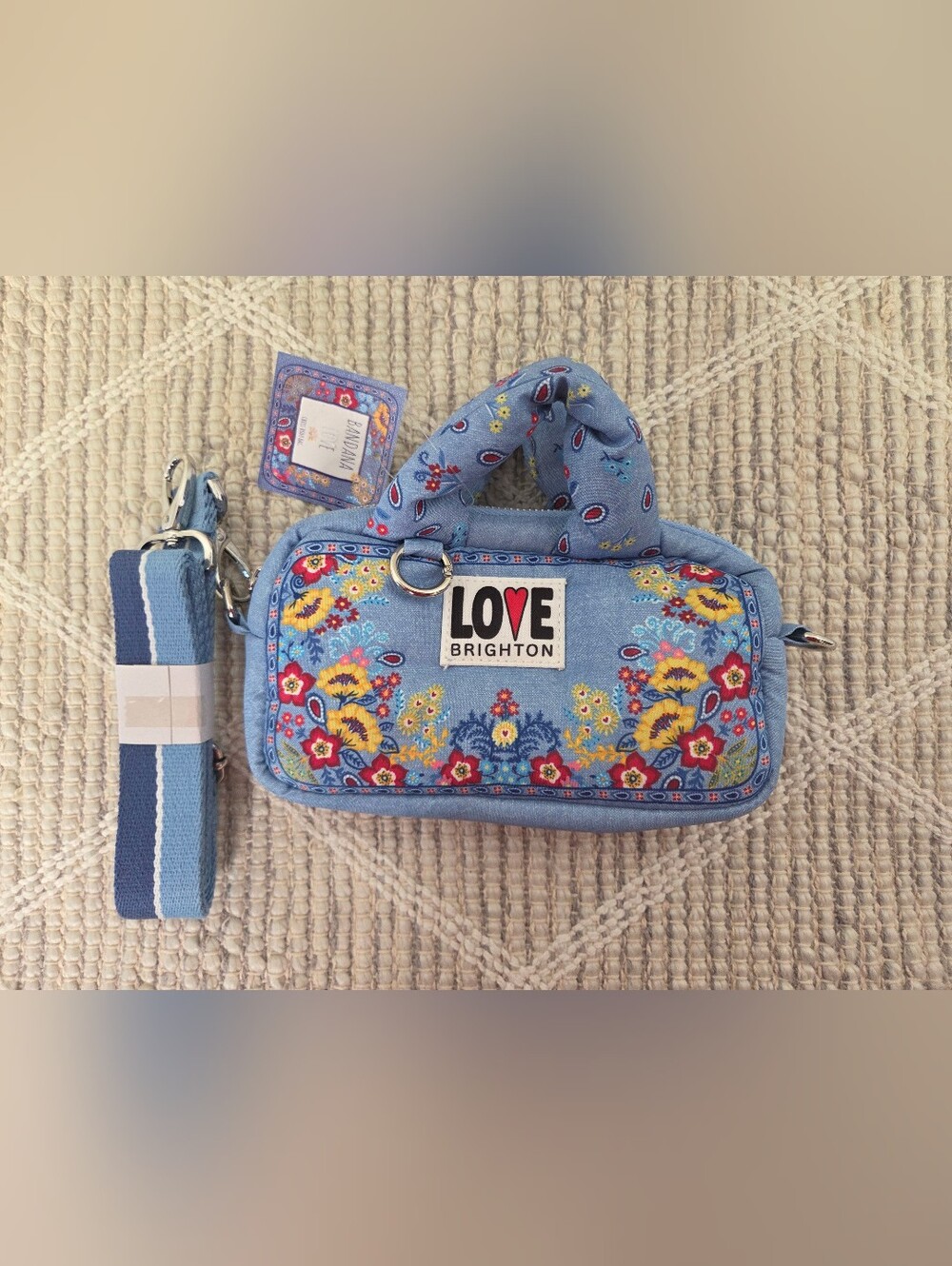 NWT BRIGHTON BANDANA LOVE POUCH CROSSBODY